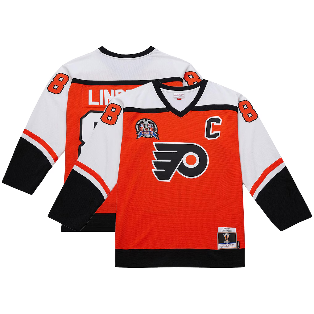 Friene P.Flyers #88 Eric Lindros Mitchell & Ness Orange Big & Tall 1996?97 Blue Line 2.0 Jerseys