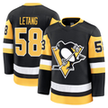 Friene P.Penguins #58 Kris Letang Black Home Premium Jerseys