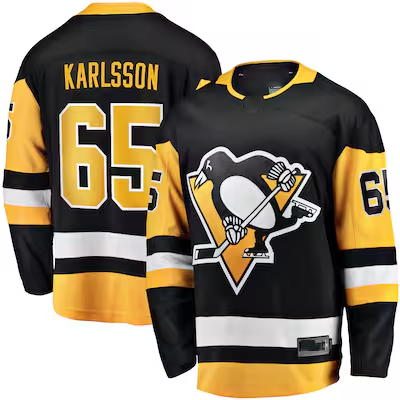 Friene P.Penguins #65 Erik Karlsson Black Home Breakaway Jerseys
