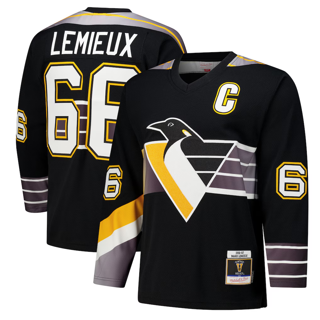 Friene P.Penguins #66 Mario Lemieux Black 1996?97 Power Play Jerseys