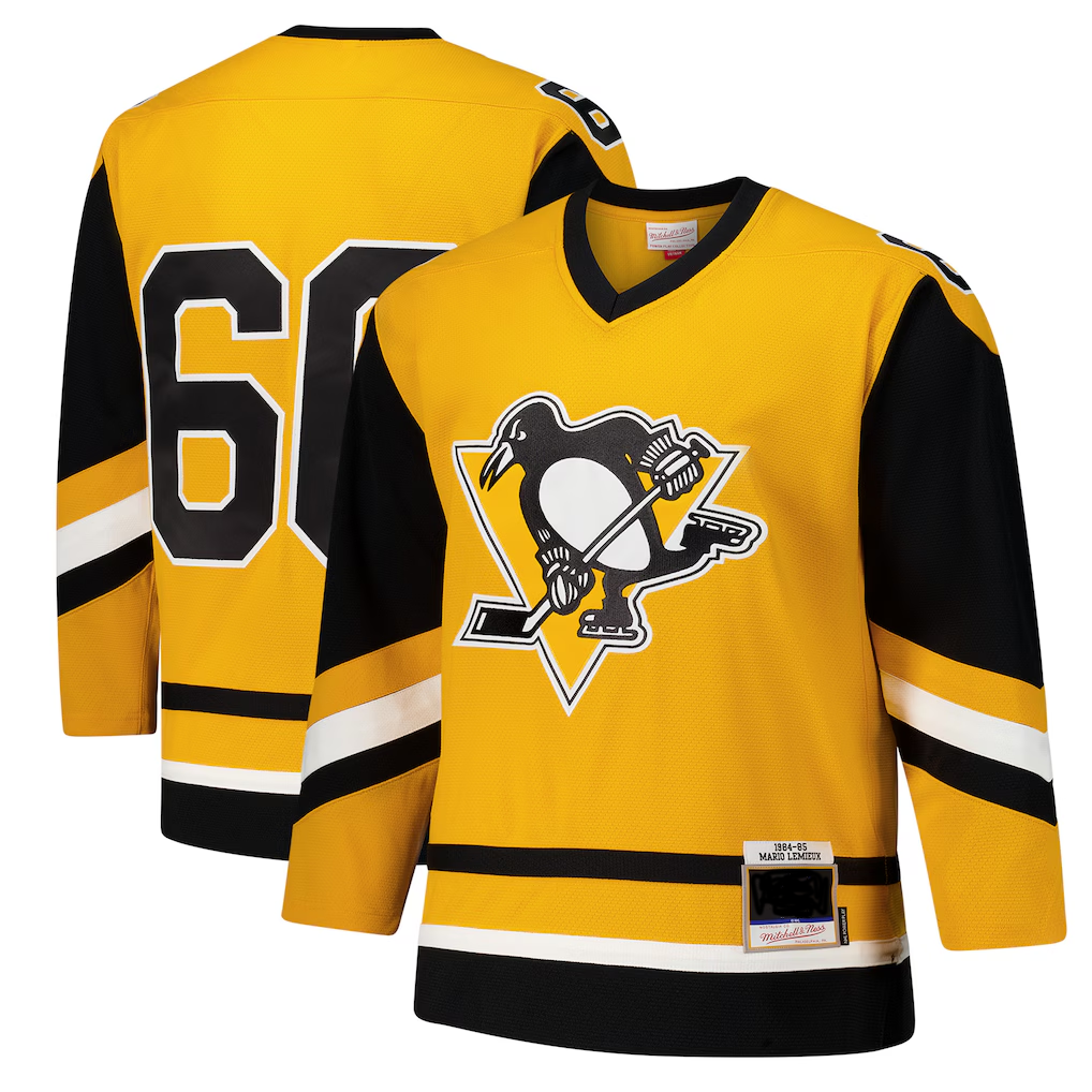 Friene P.Penguins #66 Mario Lemieux Gold 1984-85 Power Play Jerseys