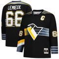 Friene P.Penguins #66 Mario Lemieux Mitchell & Ness Black 1996-97 Blue Line 2.0 Jerseys