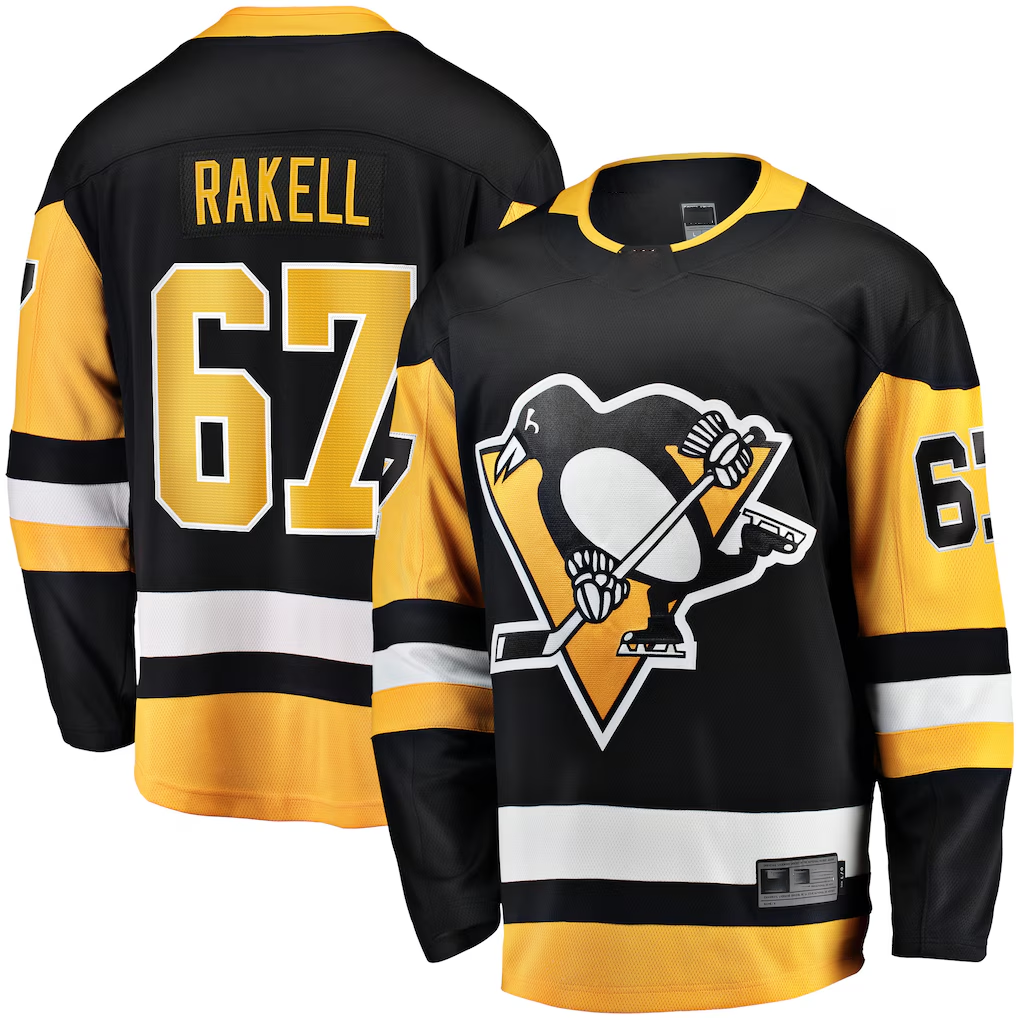 Friene P.Penguins #67 Rickard Rakell Black Home Breakaway Player Jerseys