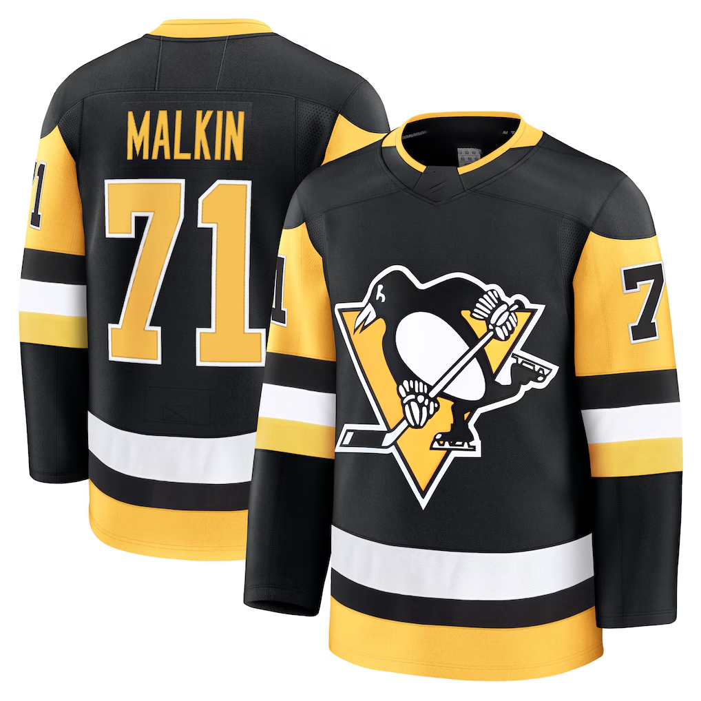 Friene P.Penguins #71 Evgeni Malkin Black Home Premium Jerseys