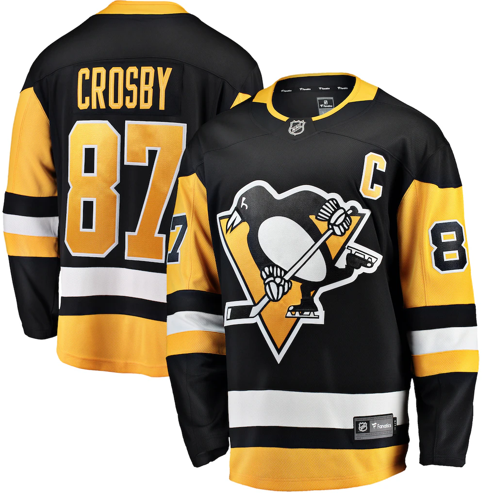 Friene P.Penguins #87 Sidney Crosby Black Captain Patch Home Breakaway Jerseys