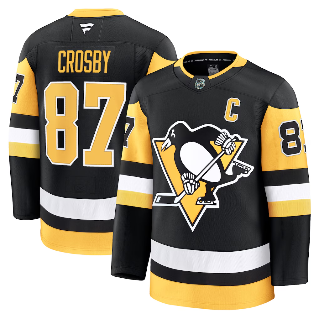 Friene P.Penguins #87 Sidney Crosby Black Home Premium Jerseys