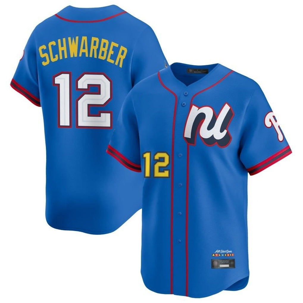 Friene P.Phillies #12 Kyle Schwarber Player Blue National League All-star Game Limited Stitched Jerseys
