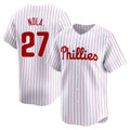 Friene  P.Phillies #27 Aaron Nola Player White Home Limited Stitched Jerseys