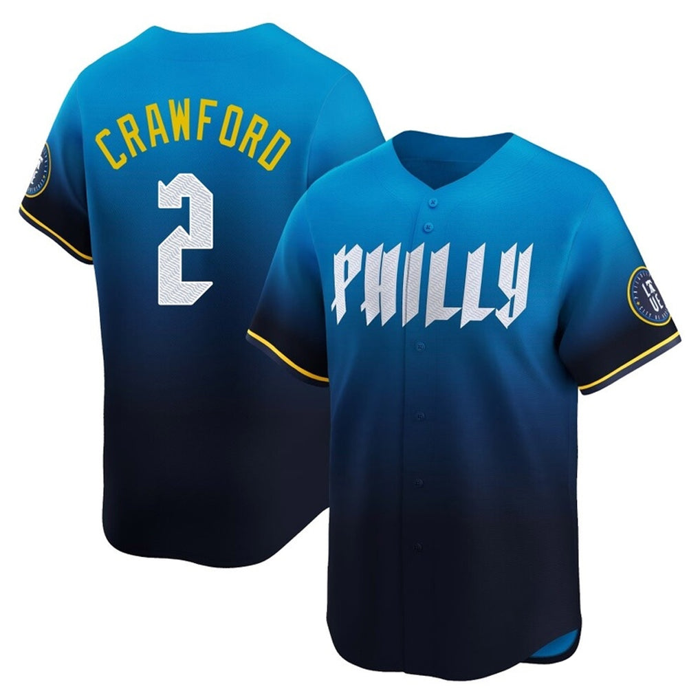 Friene P.Phillies #2 Justin Crawford Player Blue City Connect Home Limited Stitched Jerseys
