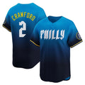 Friene P.Phillies #2 Justin Crawford Player Blue City Connect Home Limited Stitched Jerseys