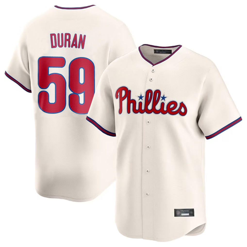 Friene P.Phillies #59 Jhoan Duran Player Cream Home Limited Stitched Jerseys