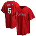Friene P.Phillies #5 Bryson Stott Player Red Home Game Stitched Jerseys