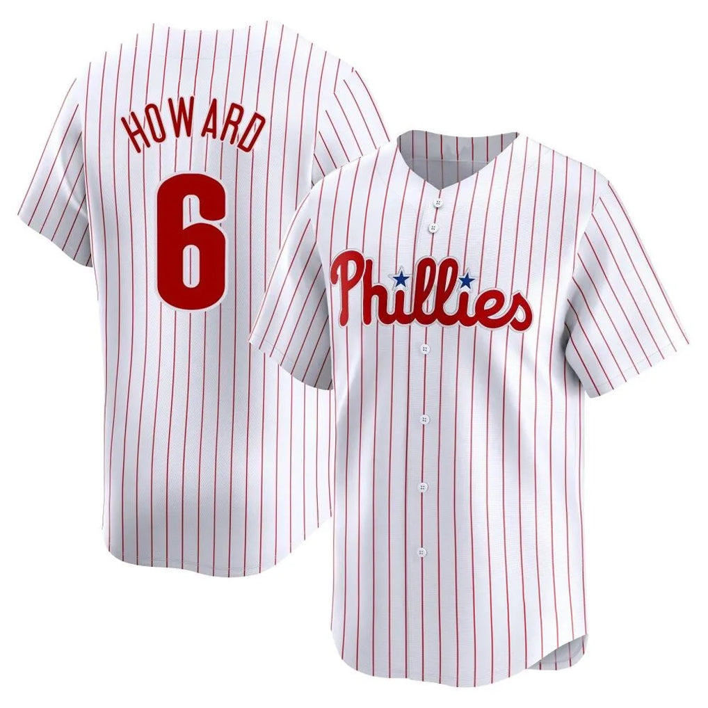Friene P.Phillies #6 Ryan Howard Player White Home Limited Stitched Jerseys
