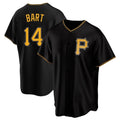 Friene P.Pirates #14 Joey Bart Player Black Alternate 2025 Home Game T-shirt Stitched Jerseys