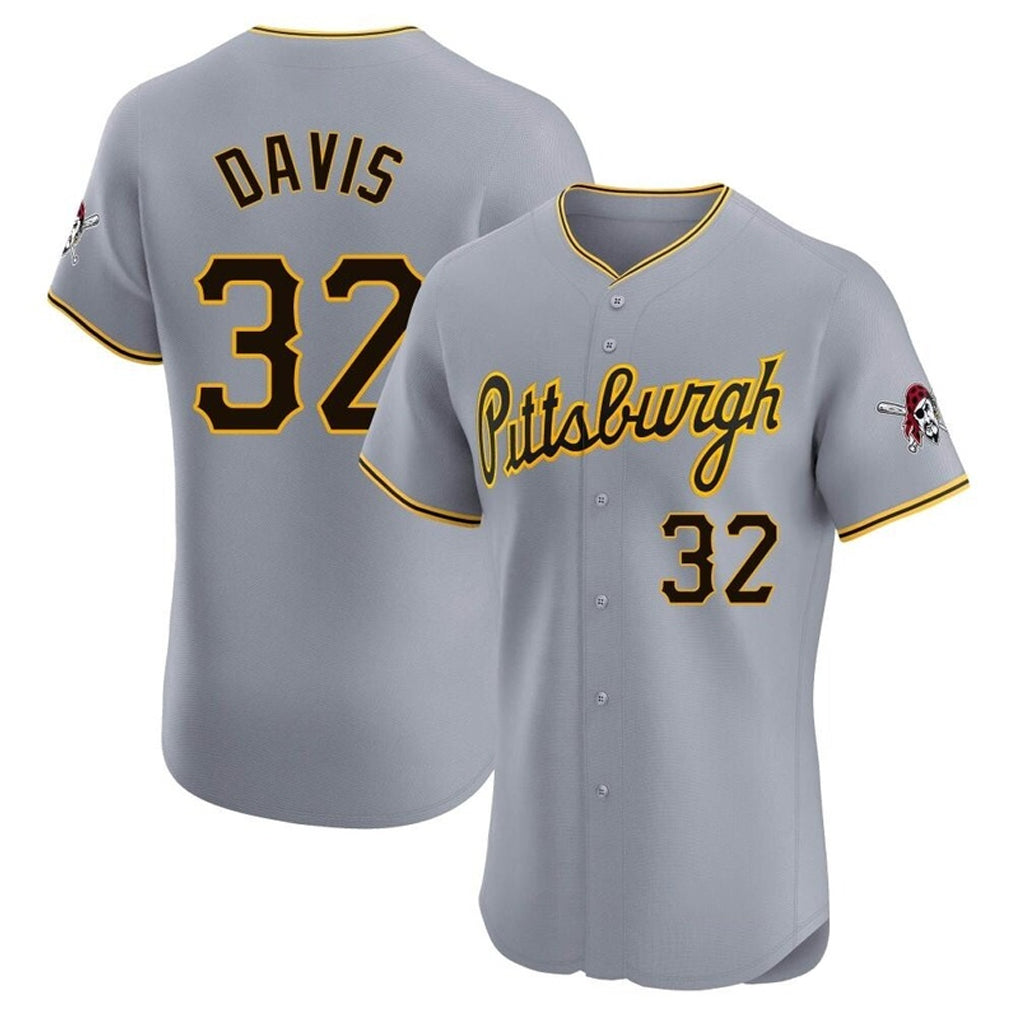 Friene P.Pirates #32 Henry Davis Player Gray Road Home Limited Stitched Jerseys