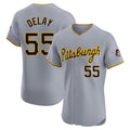 Friene  P.Pirates #55 Jason Delay Player Gray Road Home Limited Elite Stitched Jerseys