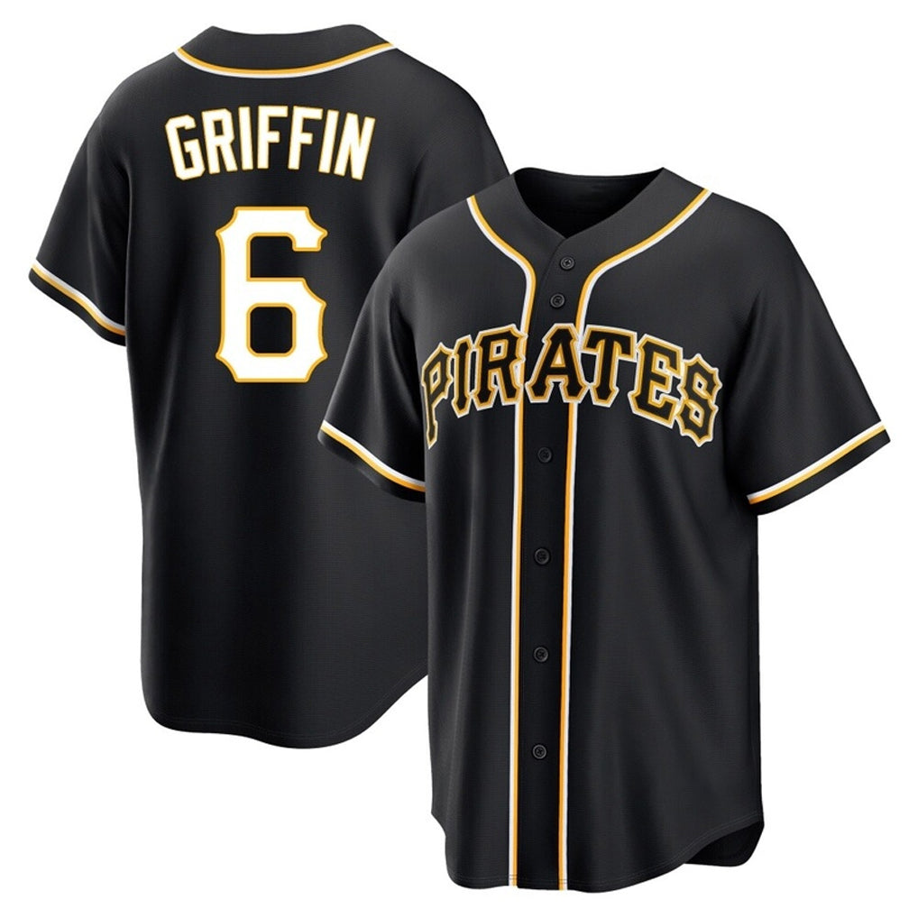 Friene P.Pirates #6 Konnor Griffin Player Black Fashion Out Home Game Stitched Jerseys