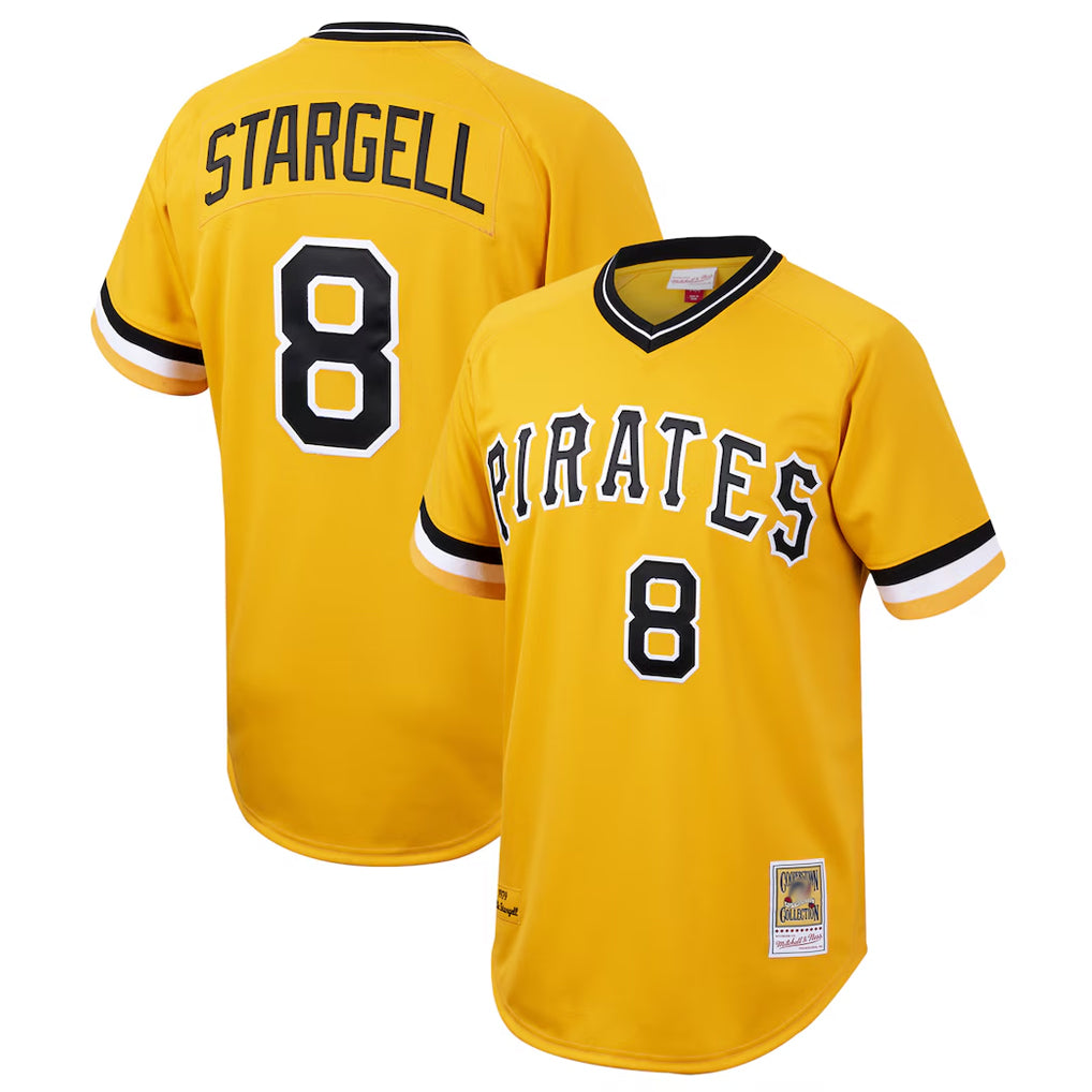 Friene P.Pirates #8 Willie Stargell Player Gold Mitchell & Ness Cooperstown Collection 1979 Limited Stitched Jerseys