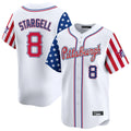 Friene P.Pirates #8 Willie Stargell Player White 2025 Independence Day Vapor Premier Limited Stitched Jerseys
