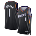 Friene P.Suns #1 Devin Booker Black Swingman Stitched Jerseys- Statement Edition