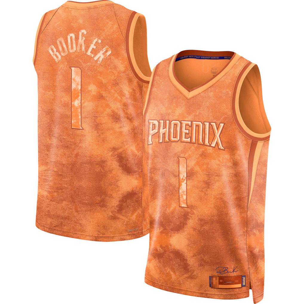 Friene P.Suns #1 Devin Booker Orange Select Series Swingman Stitched Jerseys