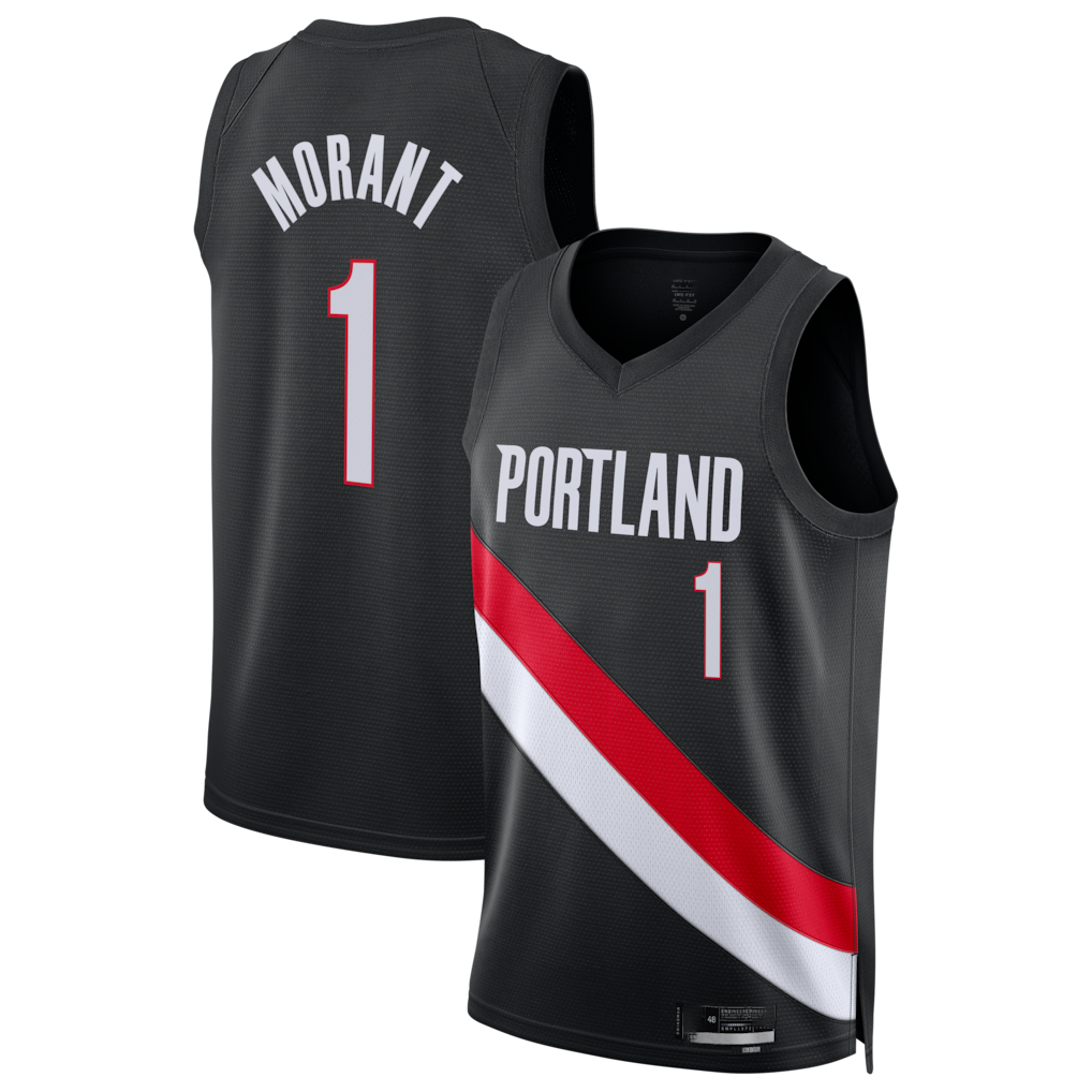 Friene PT.Blazers #1 Ja Morant Black Swingman Stitched Jerseys - Icon Edition
