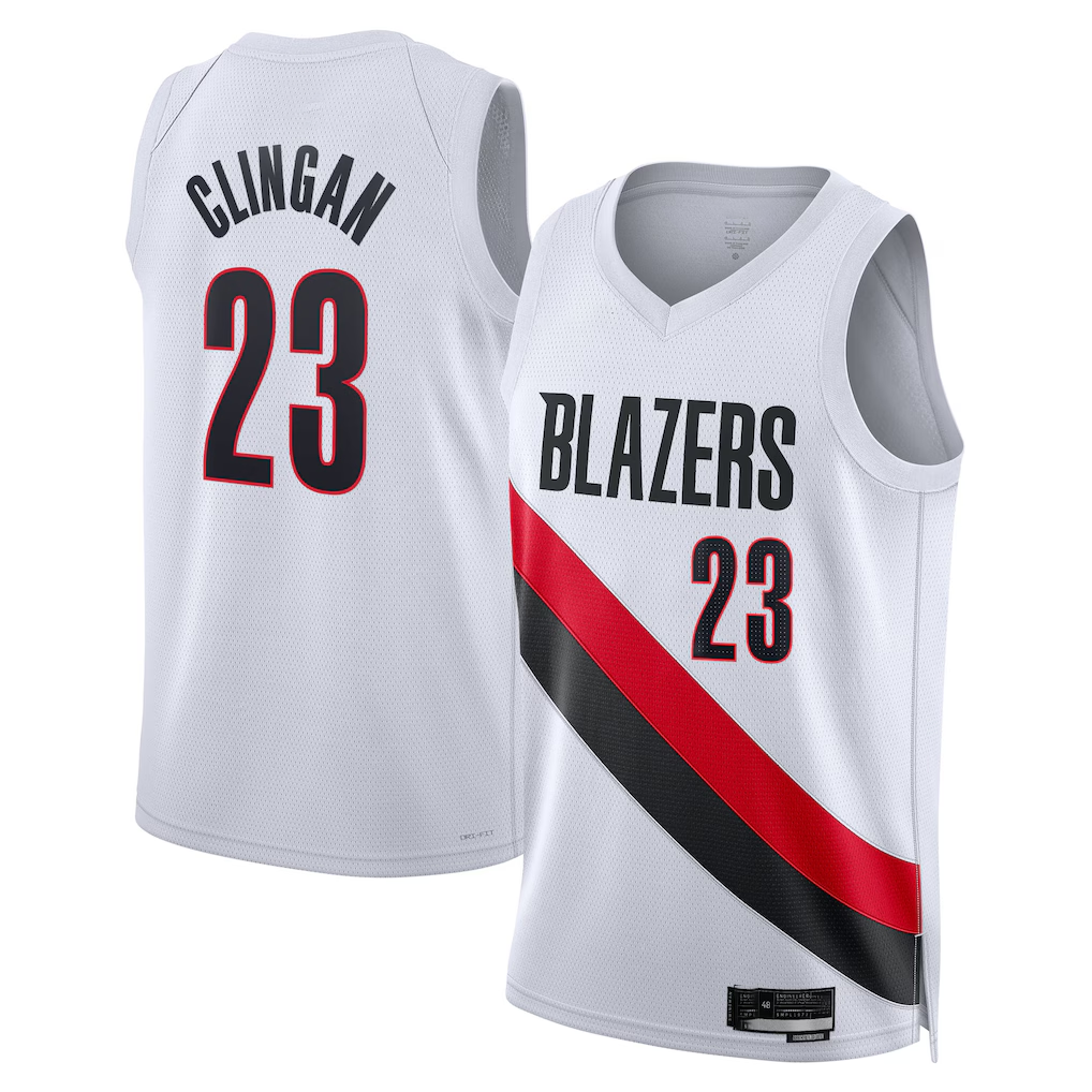 Friene PT.Blazers #23 Donovan Clingan White Swingman Stitched Jerseys - Association Edition