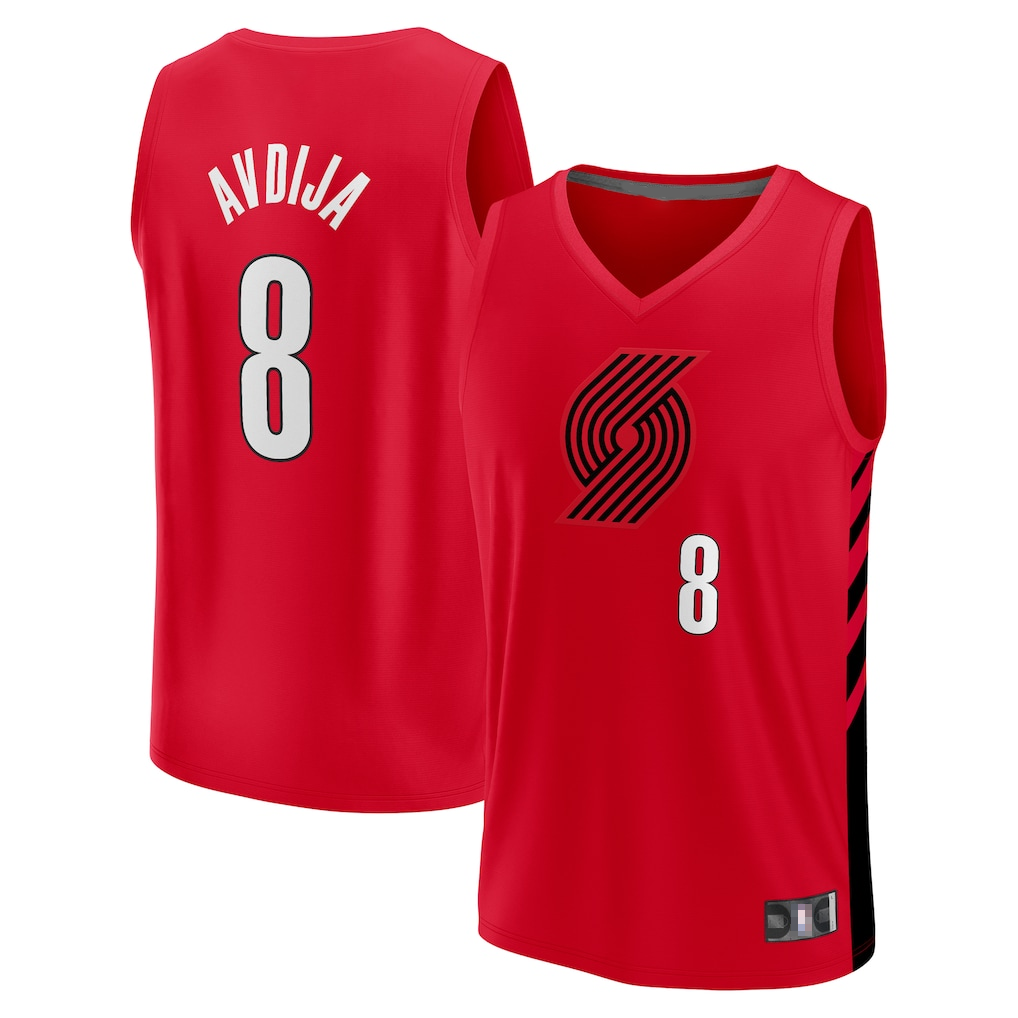 Friene PT.Blazers #8 Deni Avdija Red Fast Break Player Stitched Jerseys - Statement Edition
