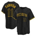 Friene S.Diego Padres #11 Yu Darvish Player Black Snake Skin City Home Game Stitched Jerseys