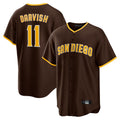 Friene S.Diego Padres #11 Yu Darvish Player Brown Alternate Replica Game Stitched Jerseys
