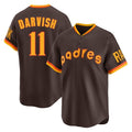 Friene S.Diego Padres #11 Yu Darvish Player Brown Home Cooperstown Collection Replica Game Stitched Jerseys