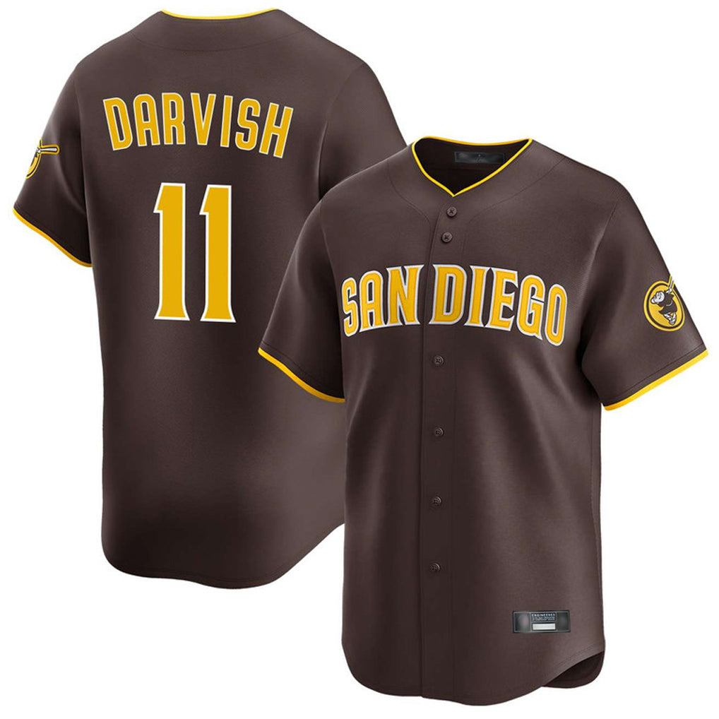 Friene S.Diego Padres #11 Yu Darvish Player Brown Home Limited Game Stitched Jerseys