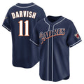 Friene S.Diego Padres #11 Yu Darvish Player Navy Cooperstown Collection Limited Home Stitched Jerseys