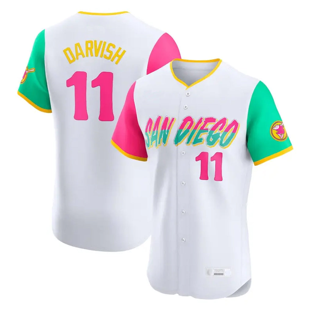Friene S.Diego Padres #11 Yu Darvish Player White City Connect Home Limited Elite Stitched Jerseys