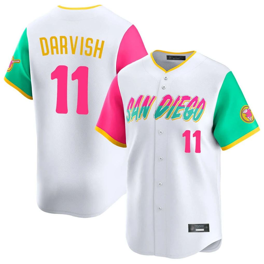 Friene S.Diego Padres #11 Yu Darvish Player White City Connect Home Limited Stitched Jerseys