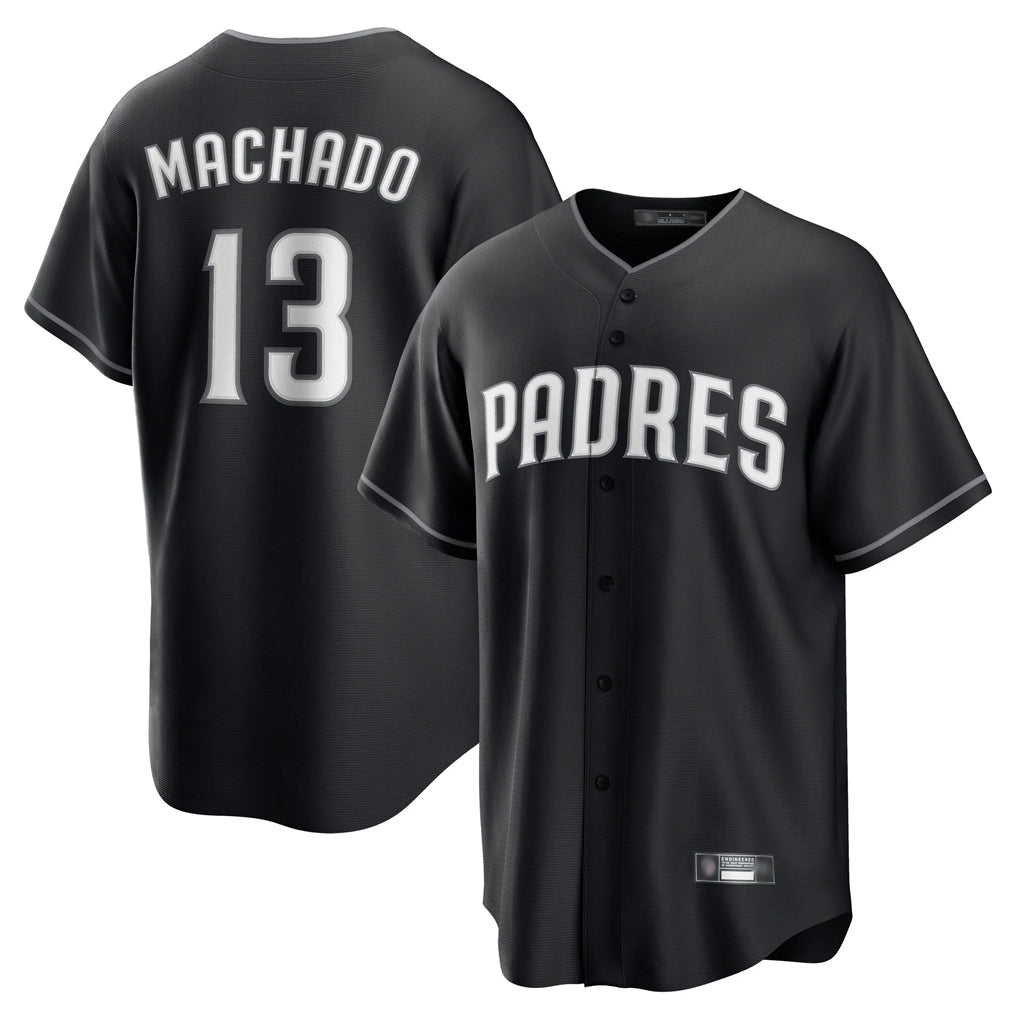 Friene S.Diego Padres #13 Manny Machado Player Black Home Game Stitched Jerseys