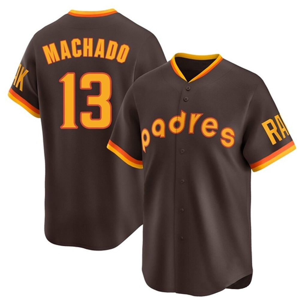 Friene S.Diego Padres #13 Manny Machado Player Brown Home Cooperstown Collection Replica Game Stitched Jerseys