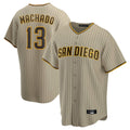 Friene S.Diego Padres #13 Manny Machado Player Khaki Home Game Stitched Jerseys