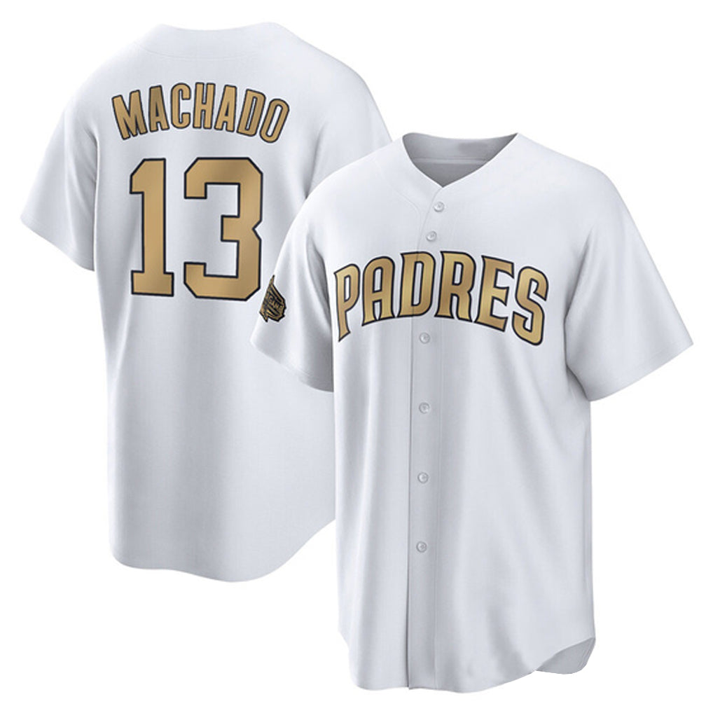 Friene S.Diego Padres #13 Manny Machado Player White Replica All-Star Game Home Stitched Jerseys