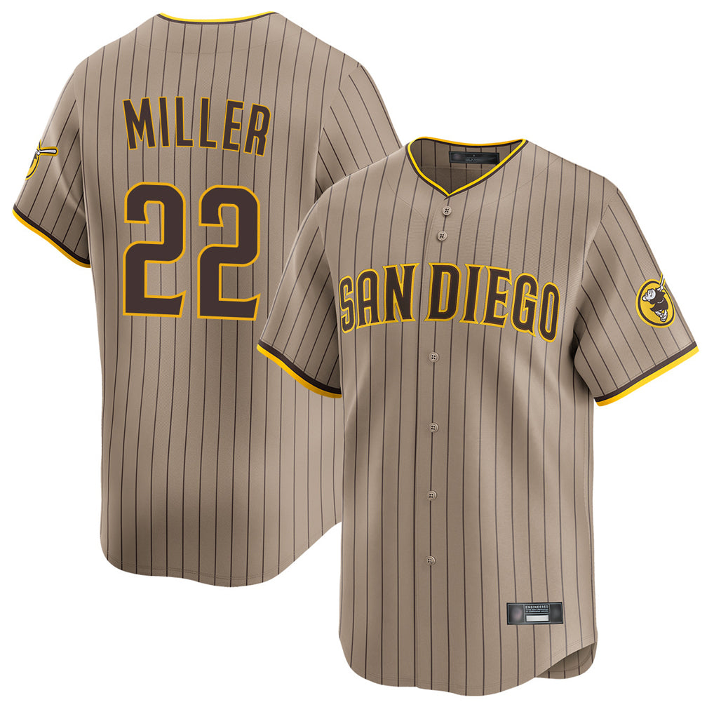 Friene S.Diego Padres #22 Mason Miller Player Khaki Home Limited Stitched Jerseys