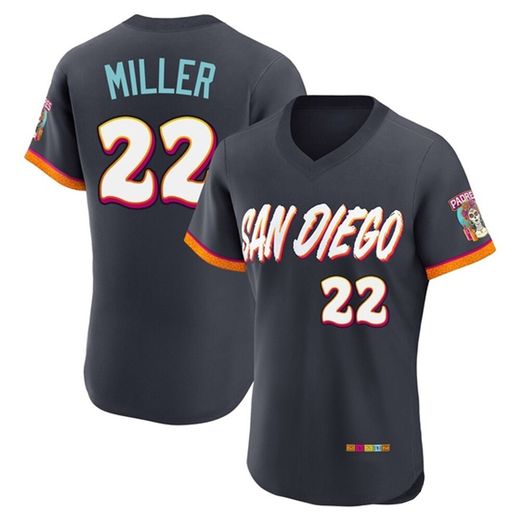 Friene S.Diego Padres #22 Mason Miller Player Obsidian 2026 City Connect Home Limited Elite T-shirt Stitched Jerseys