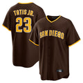 Friene S.Diego Padres #23 Fernando Tatis Jr Player Brown Alternate Replica Game Stitched Jerseys