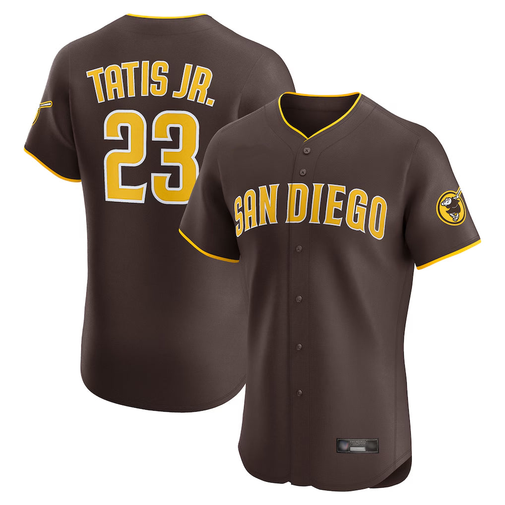 Friene S.Diego Padres #23 Fernando Tatis Jr Player Brown Home Limited Elite Stitched Jerseys