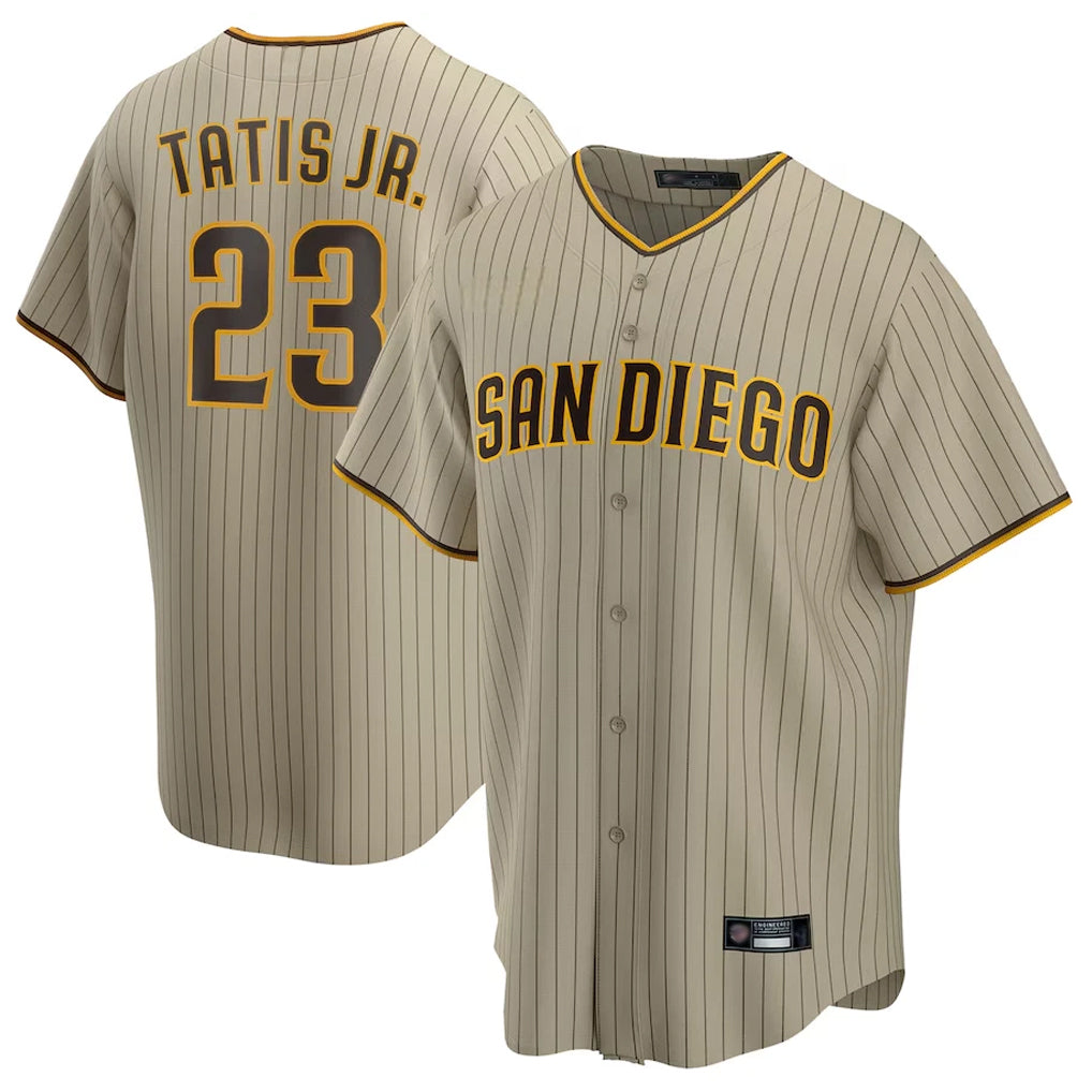 Friene S.Diego Padres #23 Fernando Tatis Jr Player Khaki Home Game Stitched Jerseys