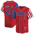 Friene S.Diego Padres #23 Fernando Tatis Jr Player Red Independence Day Home Limited Stitched Jerseys