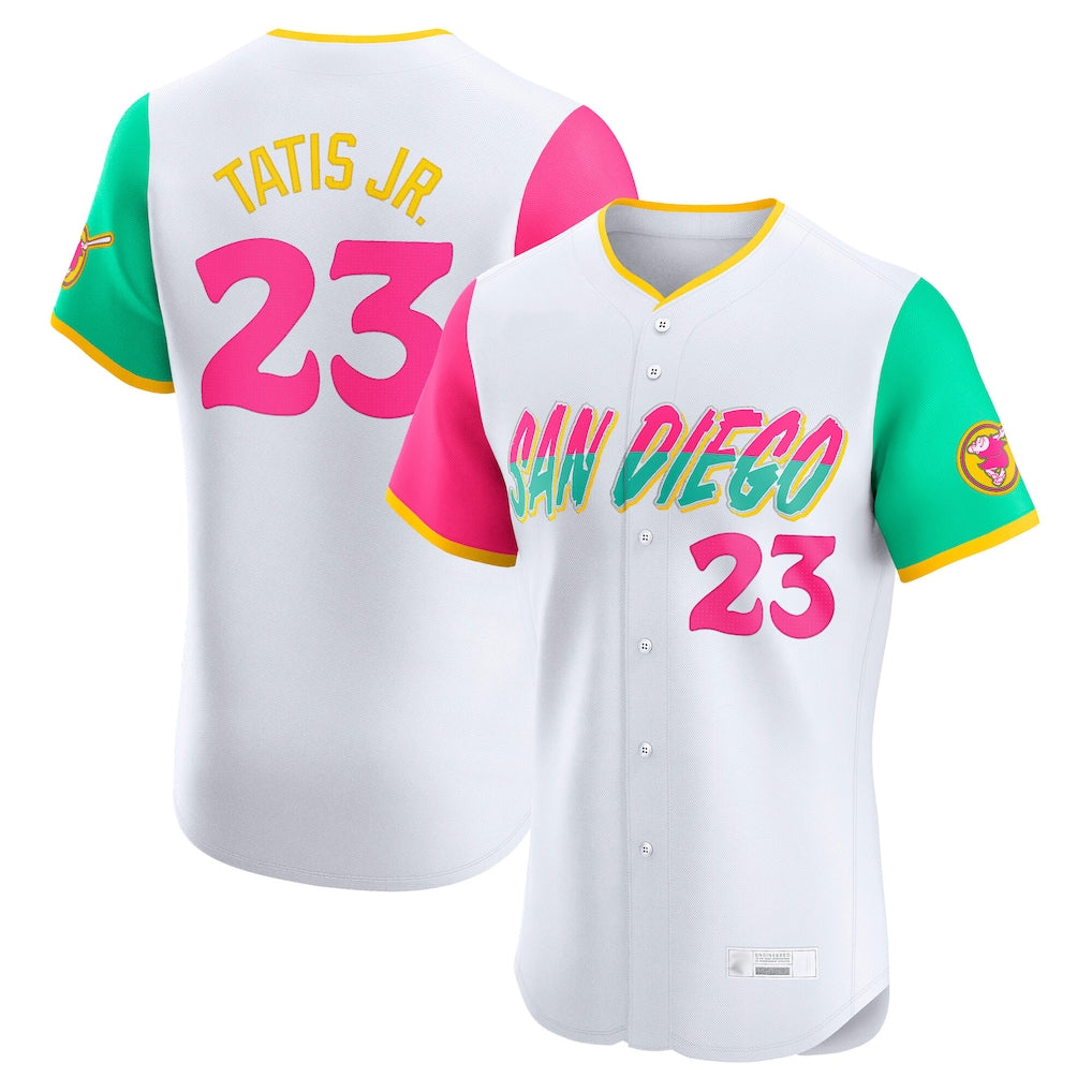 Friene S.Diego Padres #23 Fernando Tatis Jr Player White City Connect Home Limited Elite Stitched Jerseys