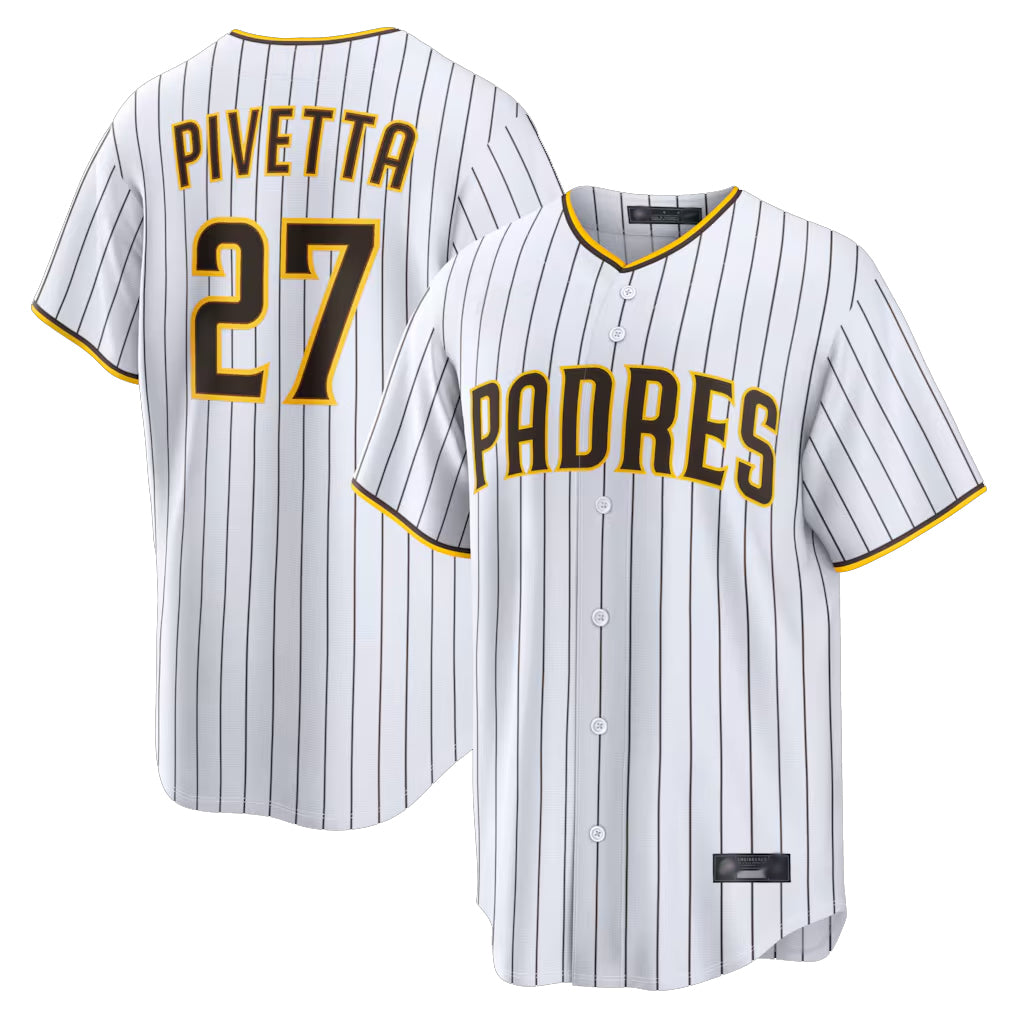 Friene S.Diego Padres #27 Nick Pivetta Player White Home Limited Stitched Jerseys