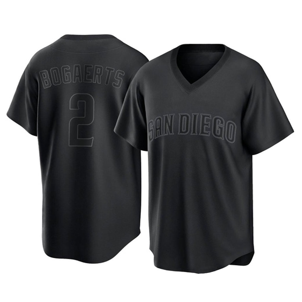 Friene S.Diego Padres #2 Xander Bogaerts Player Black Pitch Fashion Game T-shirt Stitched Jerseys