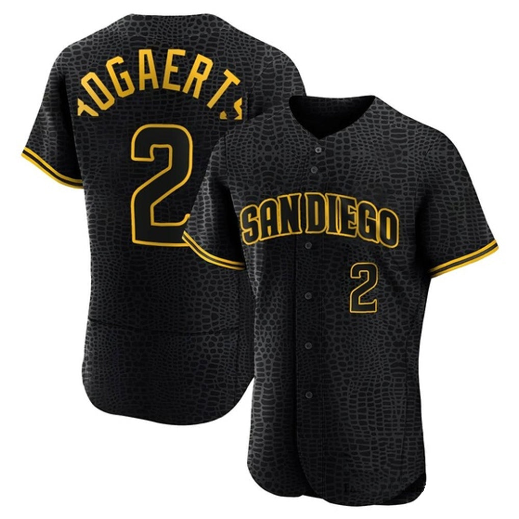 Friene S.Diego Padres #2 Xander Bogaerts Player Black Snake Skin City Home Limited Elite Stitched Jerseys
