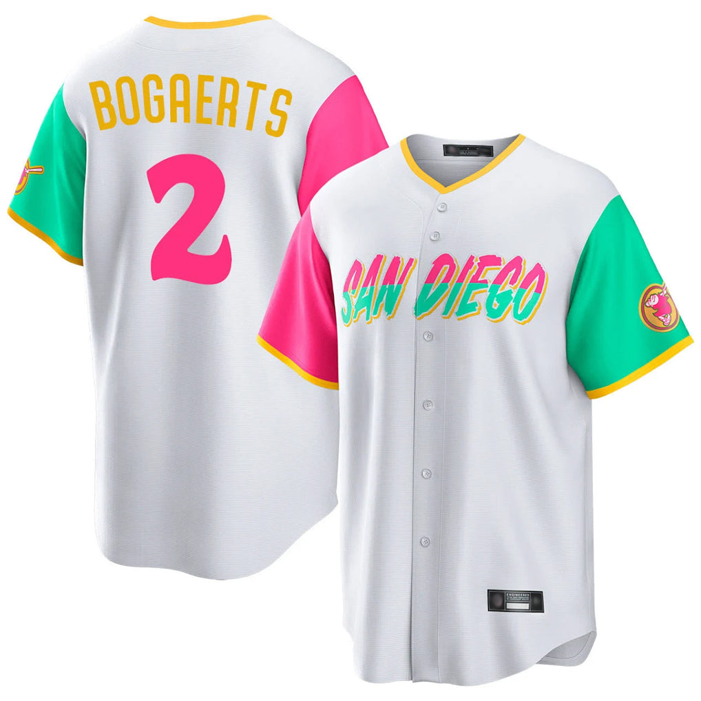 Friene S.Diego Padres #2 Xander Bogaerts Player White City Connect Home Game Stitched Jerseys
